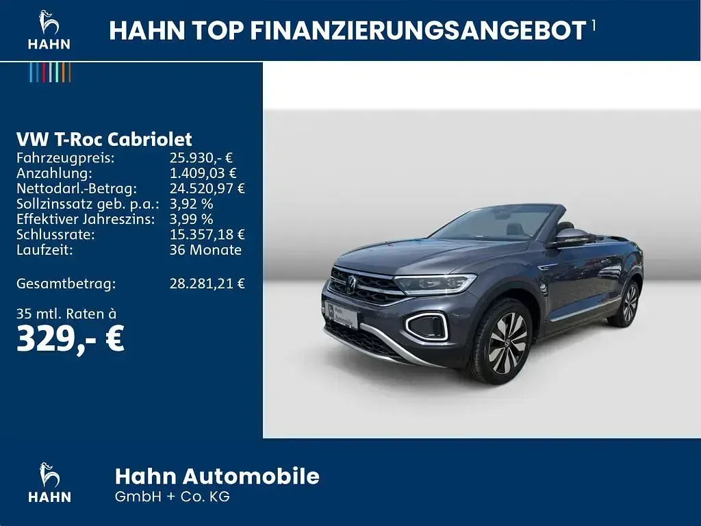 Gebraucht VW T-Roc Cabriolet Move 150 PS (110 kW) 2023 Grau Cabrio