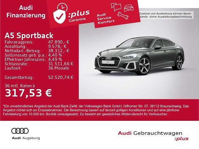 Grau Gebraucht 2024 Audi A5 Sportback S-Line Limousine | 47.890 € (Teuer) - Bild 1/4