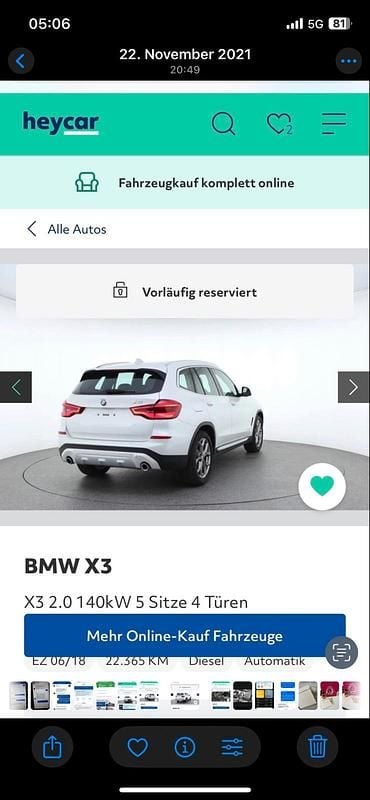 Gebraucht BMW X3 xLine 190 PS (139 kW) 2018 Weiß SUV