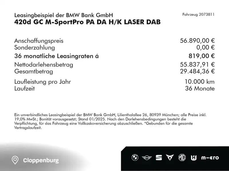 Gebraucht BMW 420 Gran Coupé Efficient Dynamics 190 PS (139 kW) 2023 Black sapphire (schwarz) Coupé