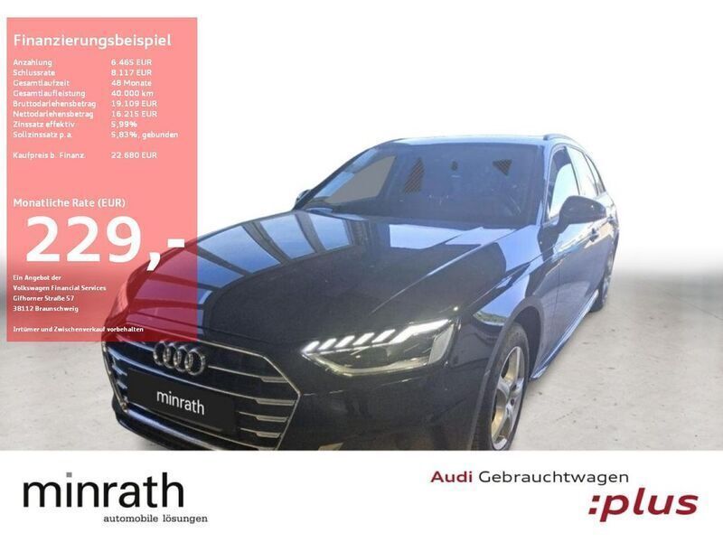 Brillantschwarz Gebraucht 2020 Audi A4 Advanced Plus Kombi | 22.680 € (Guter Preis) - Bild 1/2