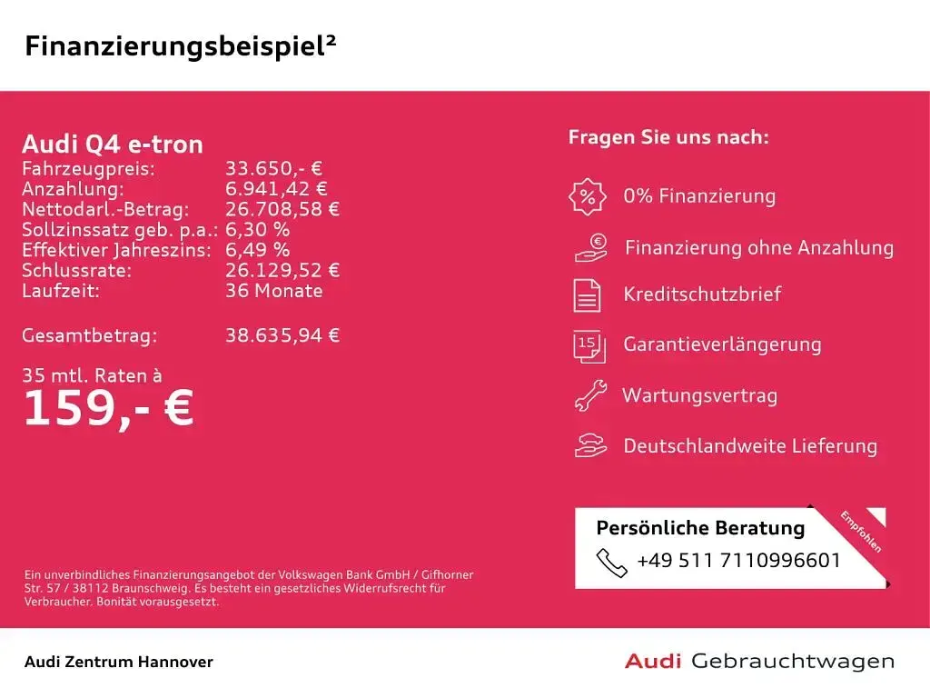 Gebraucht Audi Q4 e-tron Premium 219 kW (299 PS) 2023 Mythosschwarz metallic SUV