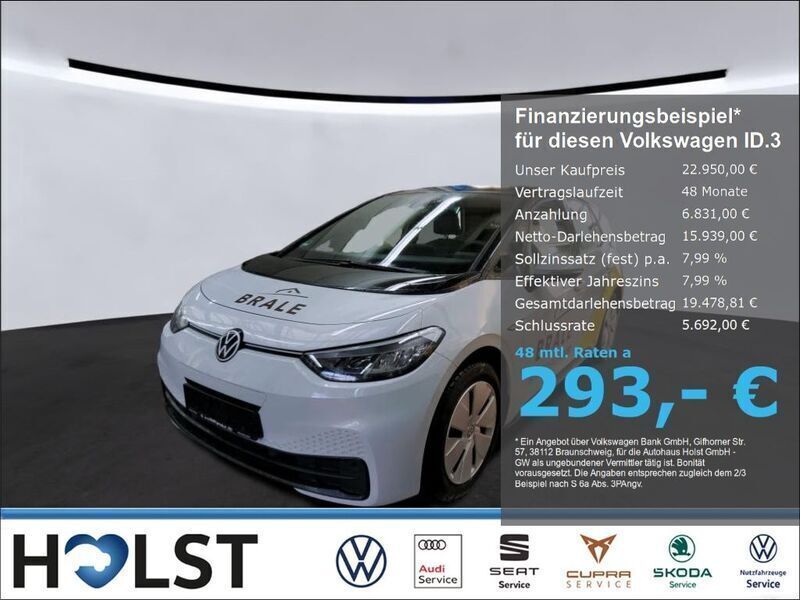 Gletscherweiß metallic Gebraucht 2022 VW ID.3 Pro Kleinwagen | 22.770 € (Superpreis) - Bild 1/3