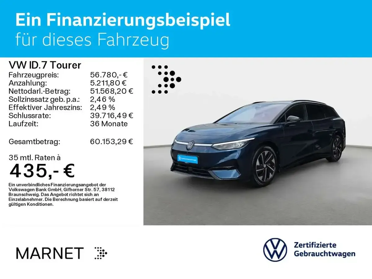 Gebraucht VW ID.7 Pro 210 kW (286 PS) 2025 Blau Kombi