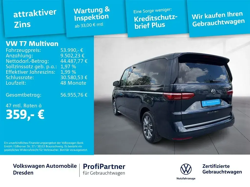 Gebraucht VW Multivan Style 150 PS (110 kW) 2025 Starlight blue metallic Van / Kleinbus