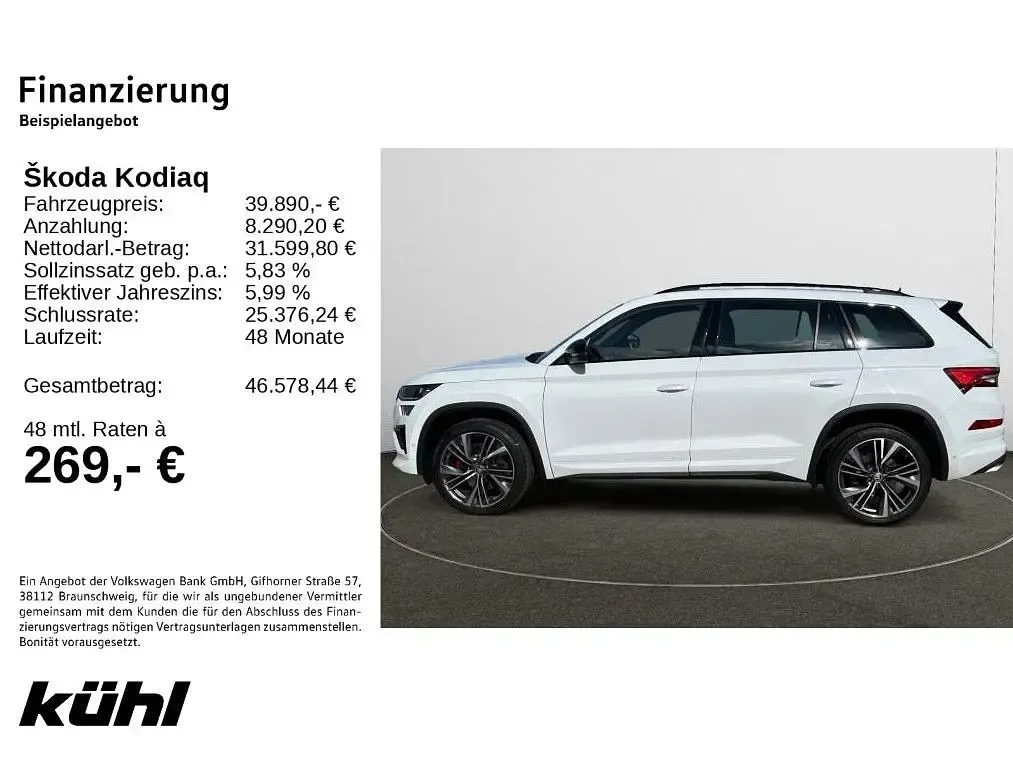 Gebraucht Skoda Kodiaq RS 245 PS (180 kW) 2023 Moonweiss metallic SUV