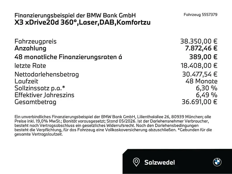 Gebraucht BMW X3 Sport Line 190 PS (139 kW) 2022 Schwarz SUV