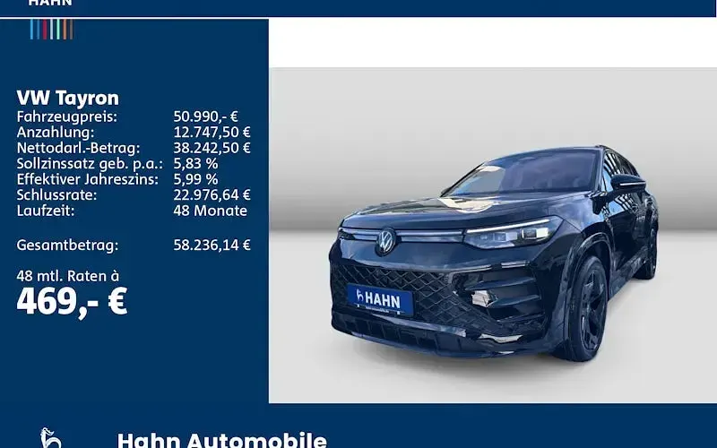 Gebraucht VW Tayron R-line 193 PS (141 kW) 2025 Grenadillschwarz metallic SUV