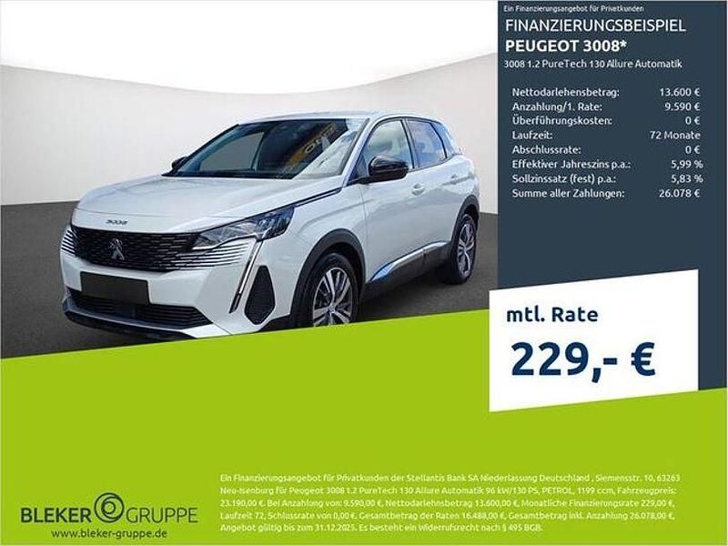Weiß Gebraucht 2023 Peugeot 3008 Allure SUV | 21.680 € (Superpreis) - Bild 1/3