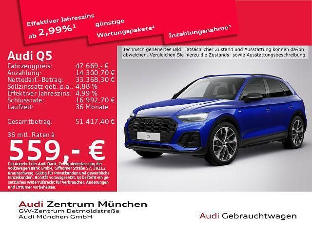 Ultrablau metallic Gebraucht 2023 Audi Q5 Competition SUV | 47.669 € (Etwas zu teuer) - Bild 1/2