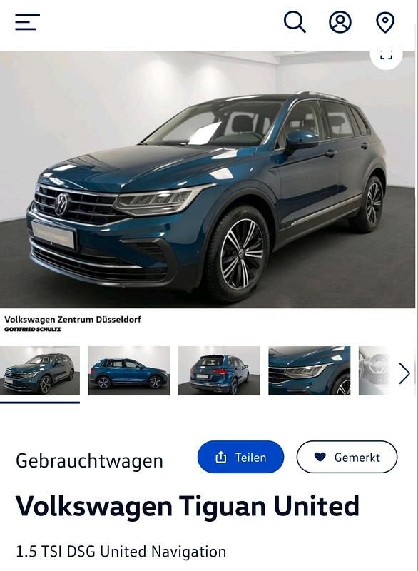 Blau Gebraucht 2020 VW Tiguan United SUV | 22.500 € (Guter Preis) - Bild 1/4