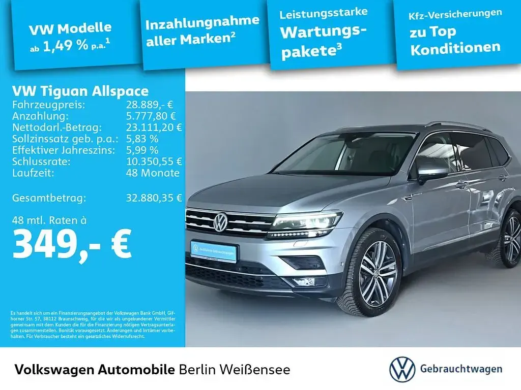 Gebraucht VW Tiguan Allspace Highline 220 PS (161 kW) 2020 Silber SUV