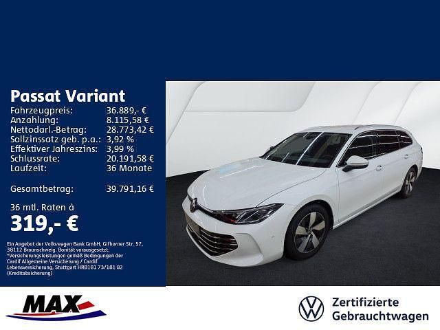 Oryxweiß perlmutteffekt Gebraucht 2025 VW Passat Elegance Kombi | 36.889 € (Superpreis) - Bild 1/3