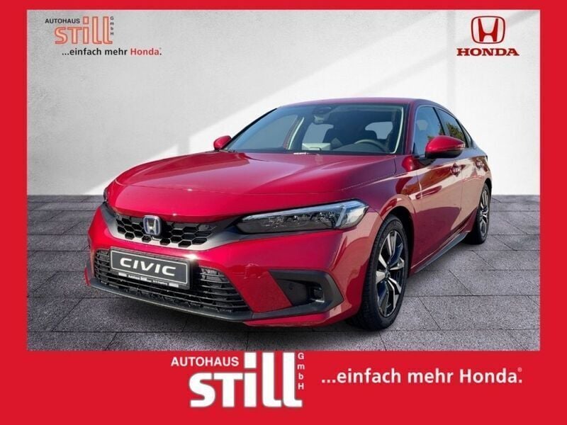 Premium crystal red Neu 2025 Honda Civic Elegance Limousine | 31.980 € (Superpreis) - Bild 1/4