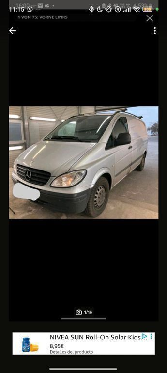 Silber Gebraucht 2008 Mercedes Vito Van / Kleinbus | 8.499 € (Superpreis) - Bild 1/4