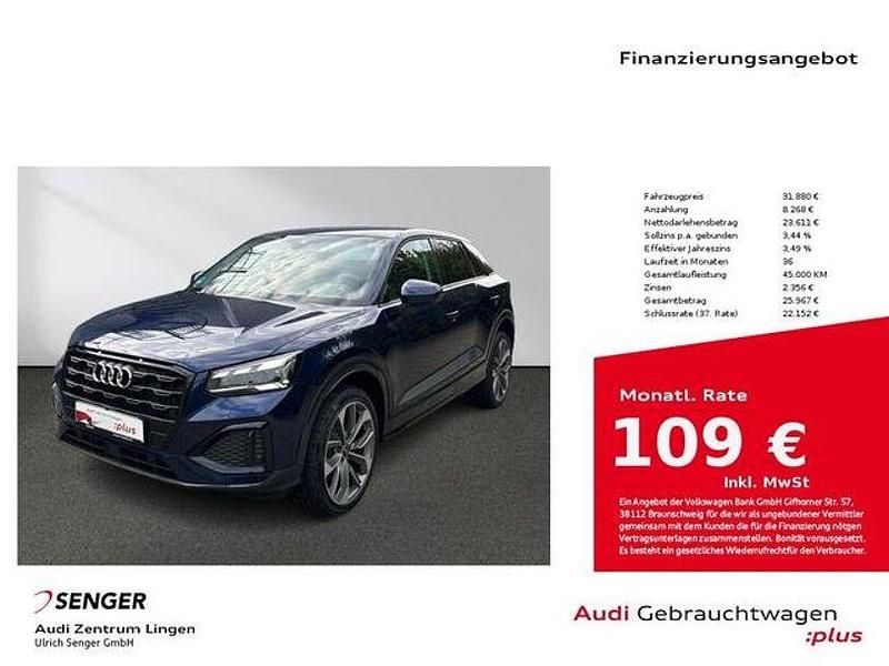 Navarrablau metallic Gebraucht 2024 Audi Q2 Advanced Plus SUV | 31.880 € (Etwas zu teuer) - Bild 1/3