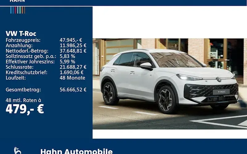 Neu VW T-Roc R-line 150 PS (110 kW) 2026 Weiß SUV
