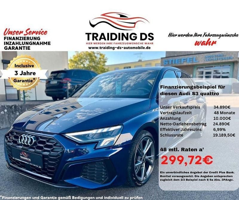 Blau Gebraucht 2022 Audi S3 Ambiente Limousine | 34.890 € (Fairer Preis) - Bild 1/4