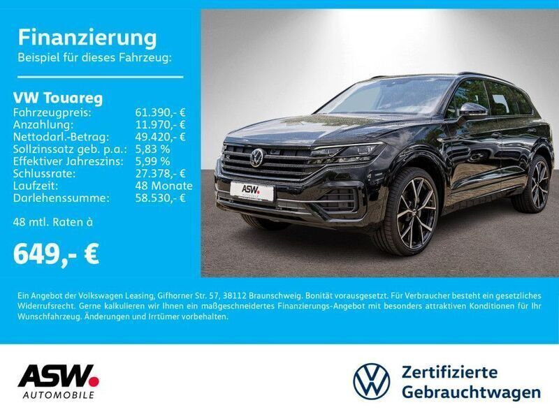Grenadillschwarz metallic Gebraucht 2022 VW Touareg R-line SUV | 59.990 € (Etwas zu teuer) - Bild 1/4