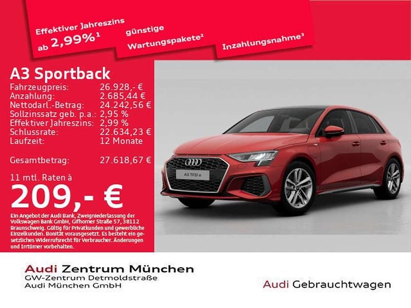 Tangorot metallic Gebraucht 2022 Audi A3 e-tron S-Line Kleinwagen | 26.928 € (Guter Preis) - Bild 1/2