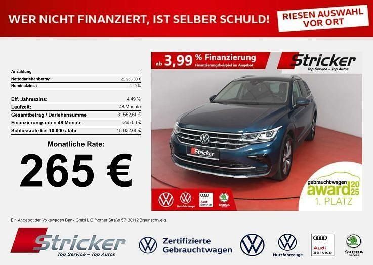 Gebraucht VW Tiguan Elegance 245 PS (180 kW) 2022 Blau SUV