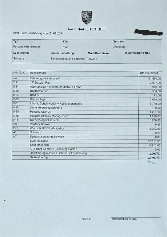 Gebraucht Porsche Boxster 220 PS (161 kW) 2001 Schwarz Cabrio