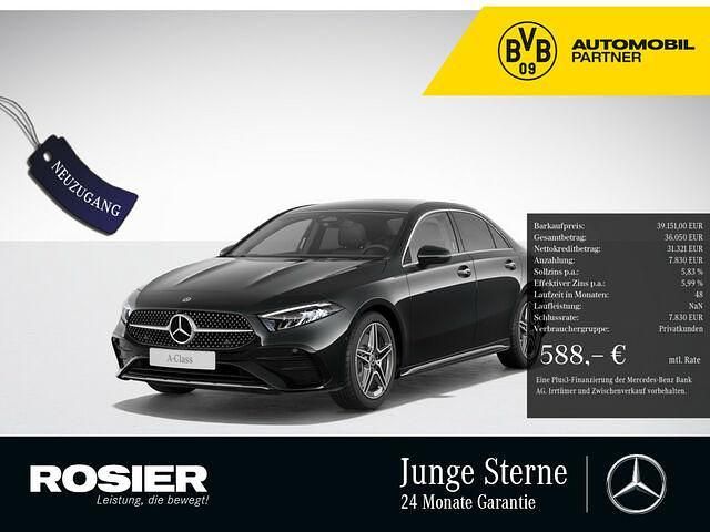 Schwarz / kosmosschwarz (metallic) Gebraucht 2024 Mercedes A250 Advanced Plus Kleinwagen | 39.151 € (Fairer Preis) - Bild 1/2