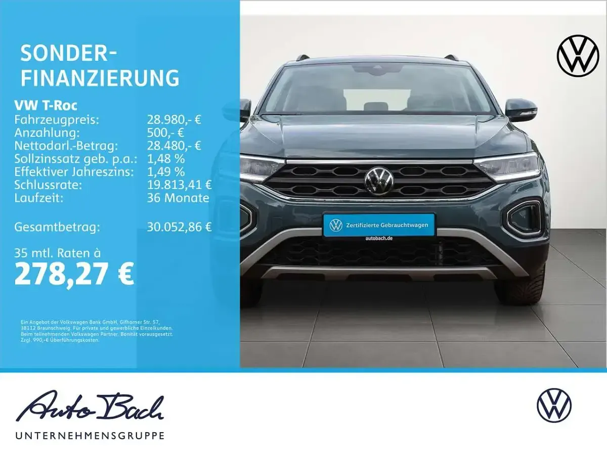 Gebraucht VW T-Roc Life 150 PS (110 kW) 2025 Petroleum blue metallic SUV