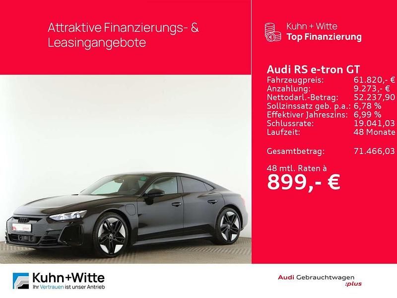 Mythosschwarz metallic Gebraucht 2022 Audi e-tron GT quattro Ambiente Limousine | 61.820 € (Guter Preis) - Bild 1/3