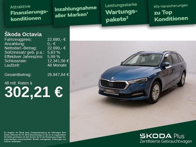 Blau Gebraucht 2021 Skoda Octavia Ambition Kombi | 22.690 € (Guter Preis) - Bild 1/4