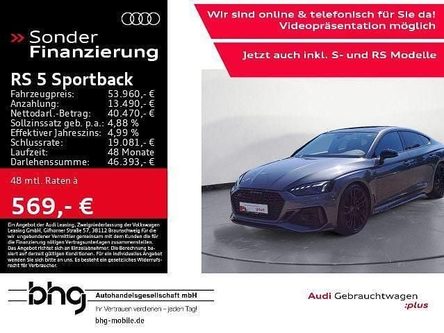 Grau Gebraucht 2021 Audi RS5 Sportback Ambiente Limousine | 53.960 € (Fairer Preis) - Bild 1/4