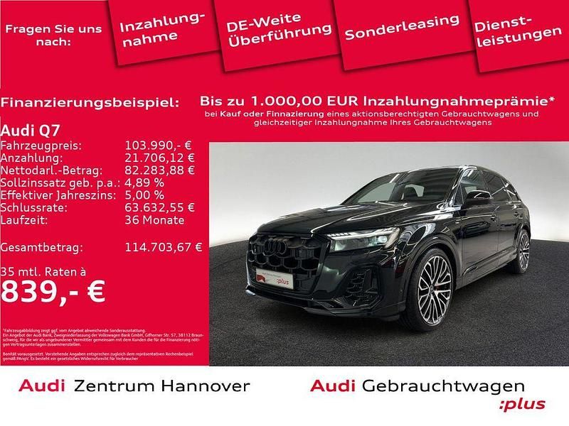 Mythosschwarz metallic Gebraucht 2025 Audi Q7 S-Line SUV | 103.990 € - Bild 1/4