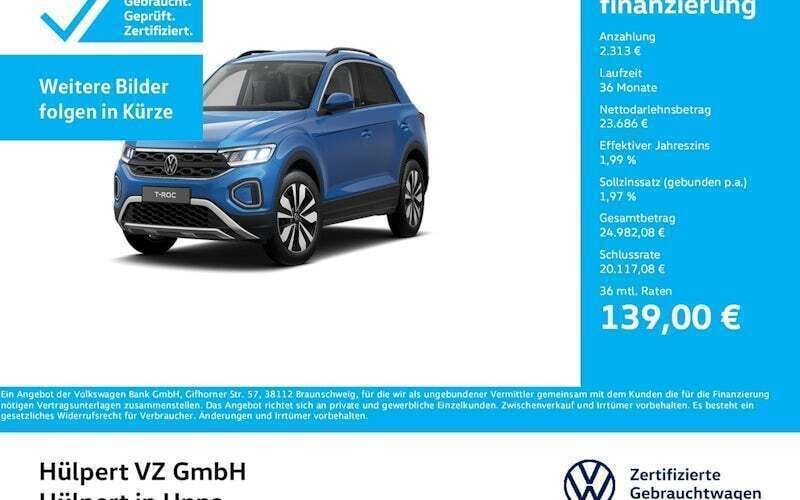 Blau Gebraucht 2024 VW T-Roc Move SUV | 25.999 € (Superpreis) - Bild 1/4