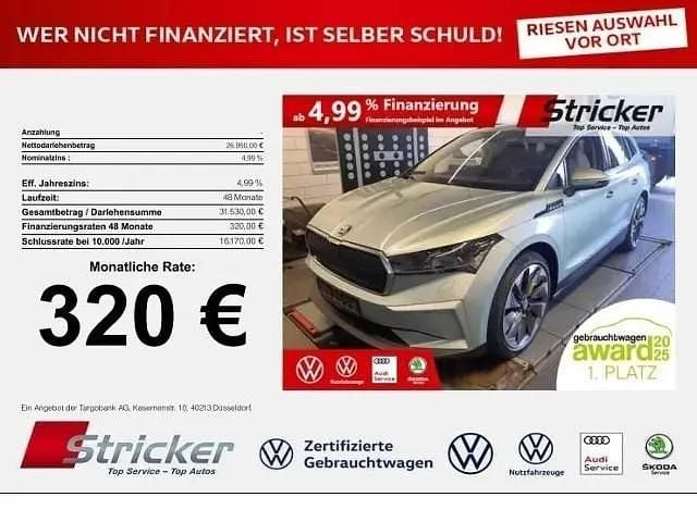 Arctic silber metallic (metallic) Gebraucht 2021 Skoda Enyaq iV SUV | 26.946 € (Fairer Preis) - Bild 1/4