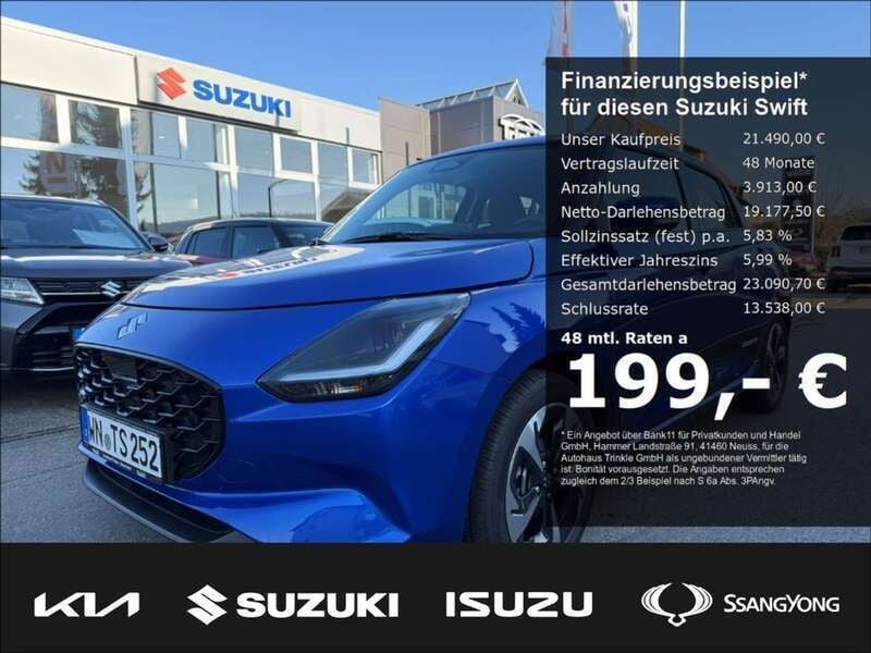 Blau Neu 2025 Suzuki Swift Comfort Limousine | 21.490 € - Bild 1/4