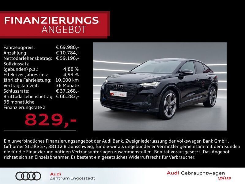 Mythosschwarz metallic Gebraucht 2024 Audi Q4 Sportback e-tron Ambiente SUV | 69.980 € (Teuer) - Bild 1/3