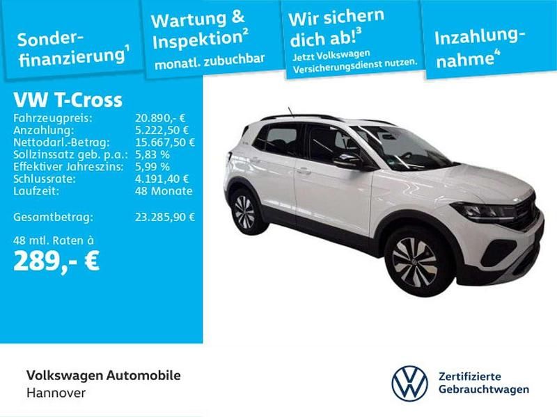Weiß Gebraucht 2024 VW T-Cross Goal SUV | 20.890 € (Superpreis) - Bild 1/3