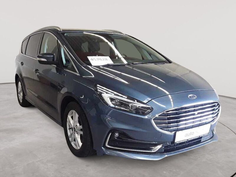 Chromablau metallic Gebraucht 2020 Ford S-MAX Titanium Van / Kleinbus | 15.490 € (Teuer) - Bild 1/4