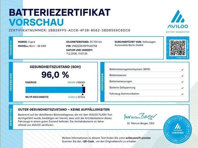 Gebraucht Cupra Born 169 kW (231 PS) 2023 Vaporgrau Kleinwagen