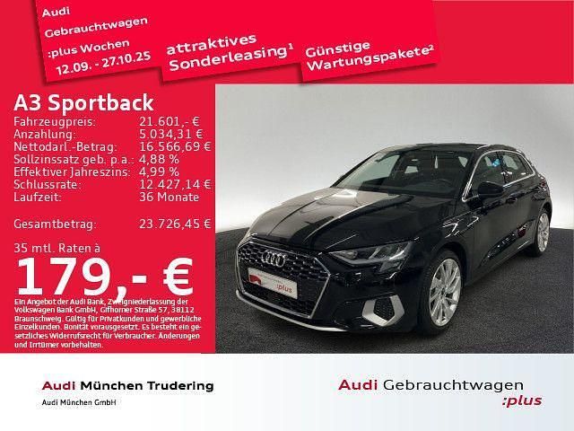 Mythosschwarz metallic Gebraucht 2022 Audi A3 Sportback e-tron Advanced Limousine | 21.601 € (Guter Preis) - Bild 1/2