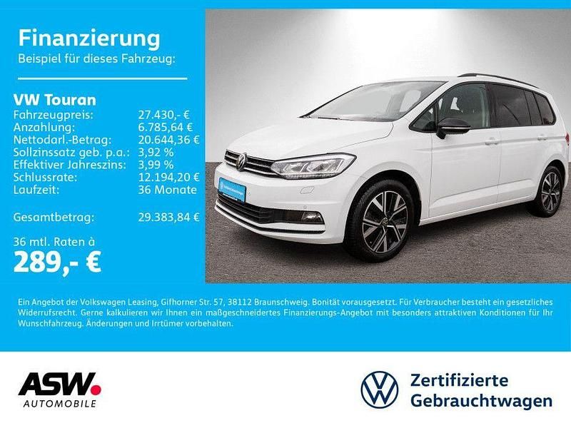 Pure white Gebraucht 2021 VW Touran Highline Van / Kleinbus | 27.430 € (Fairer Preis) - Bild 1/4