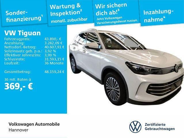 Oryxweiß perlmutteffekt Gebraucht 2025 VW Tiguan Elegance SUV | 43.890 € (Guter Preis) - Bild 1/3