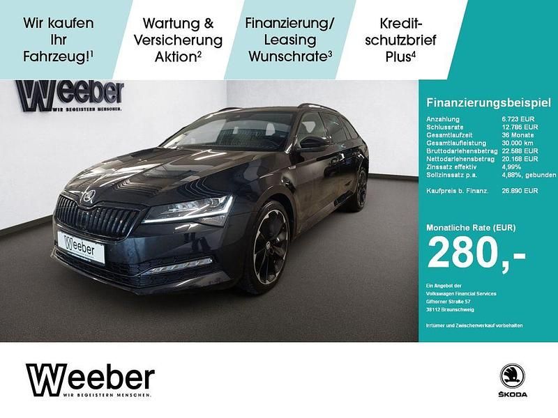 Schwarzmagic perleffekt (metallic) Gebraucht 2022 Skoda Superb SportLine Kombi | 26.890 € (Fairer Preis) - Bild 1/4