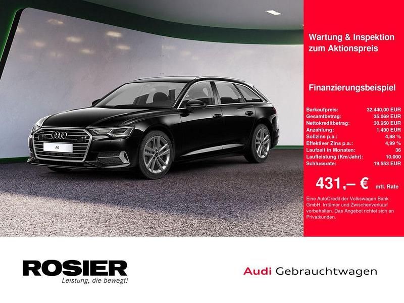 Schwarz / mythosschwarz (metallic) Gebraucht 2022 Audi A6 Sport Kombi | 31.990 € (Guter Preis) - Bild 1/4