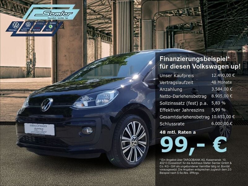 Schwarz Gebraucht 2020 VW up! United Kleinwagen | 12.490 € (Fairer Preis) - Bild 1/4