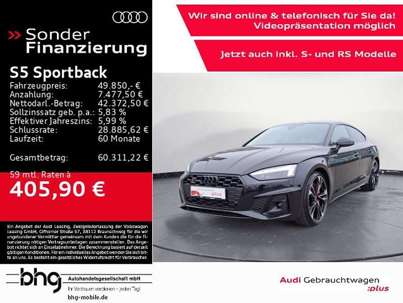 Mythosschwarz metallic Gebraucht 2023 Audi S5 Limousine | 49.850 € (Guter Preis) - Bild 1/4