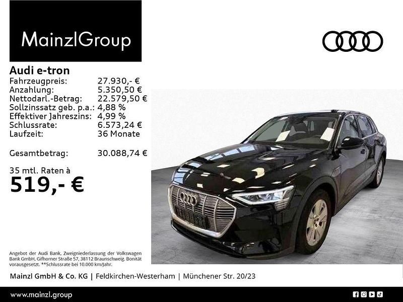 Brillantschwarz Gebraucht 2022 Audi e-tron SUV | 27.930 € (Superpreis) - Bild 1/3