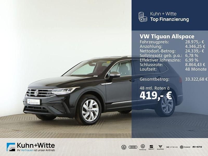 Schwarz Gebraucht 2022 VW Tiguan Allspace Life SUV | 28.975 € (Fairer Preis) - Bild 1/3