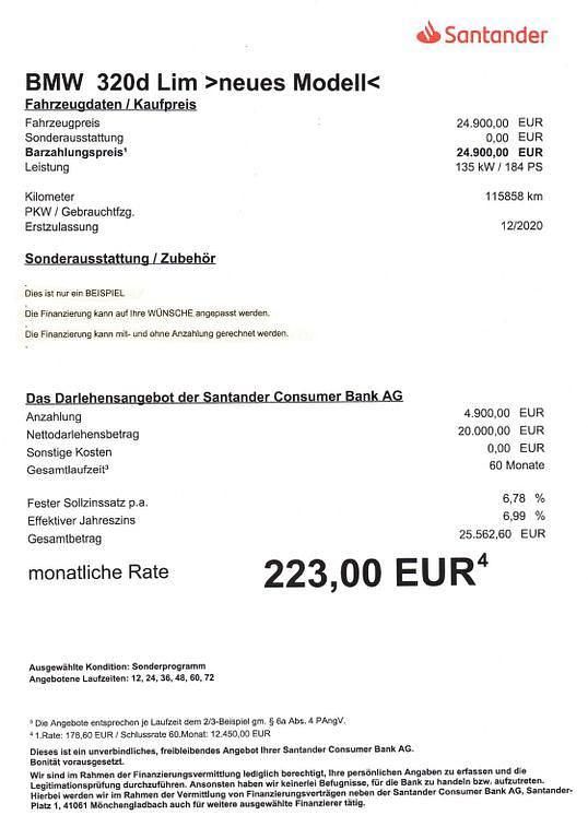 Gebraucht BMW 320 184 PS (135 kW) 2020 Schwarz Limousine