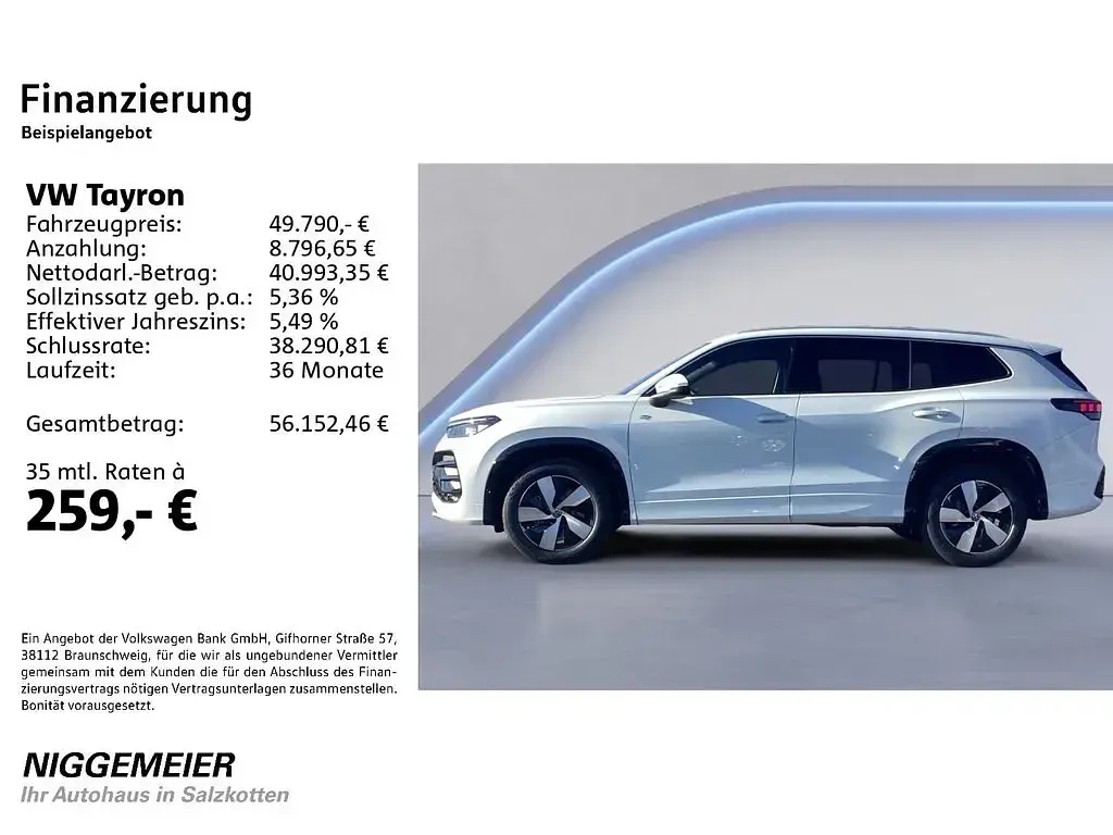 Gebraucht VW Tayron R-line 193 PS (141 kW) 2025 Pure white SUV